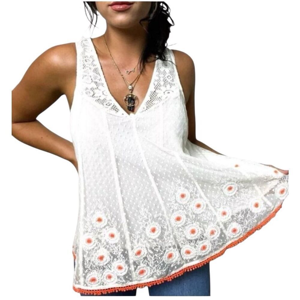 Anthropologie Daisy Field Tank Top Shirt blouse Vanessa Virginia Size 0